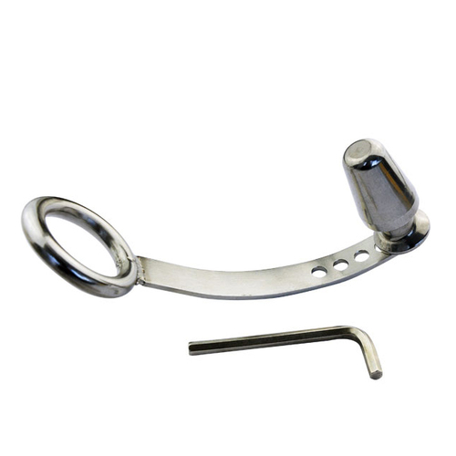 Cock Ring with Adjustable Attached Steel Butt Plug