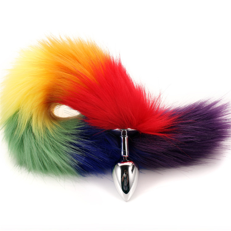 (image for) Colorful Fox Tail Steel Butt Plug