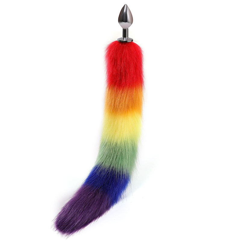 (image for) Colorful Fox Tail Steel Butt Plug