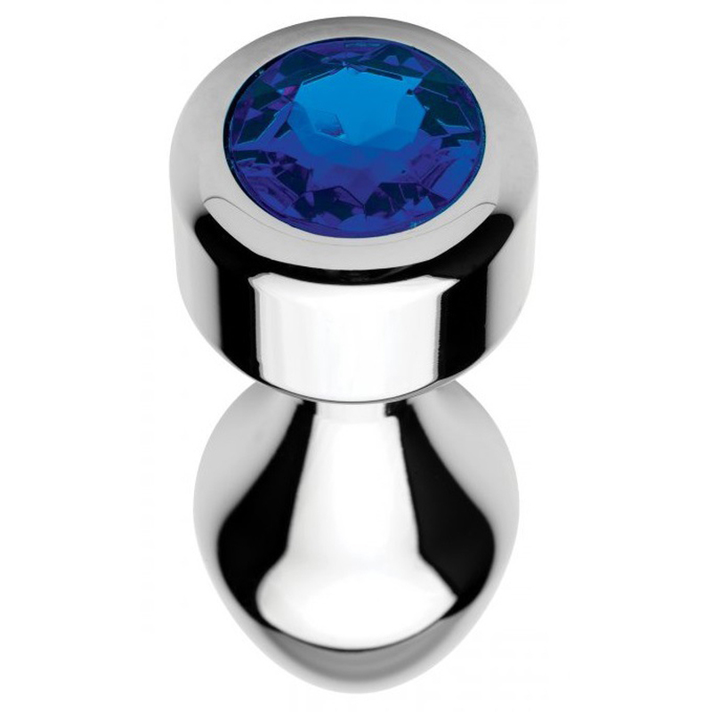(image for) Aluminium Butt Plug With Diamond - Bright Silver