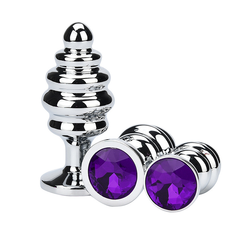 (image for) Thread Metal Plated Jeweled Butt Plug