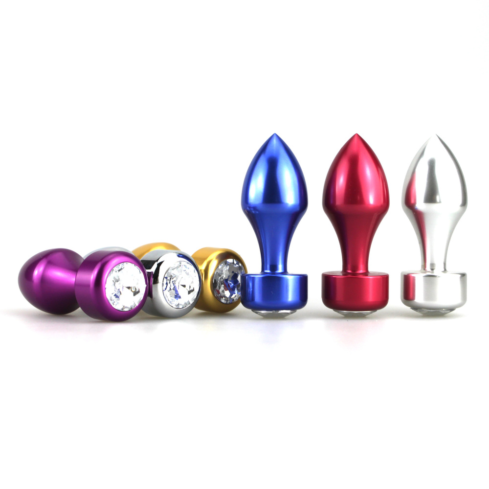 (image for) Aluminium Butt Plug With Diamond - Colorful