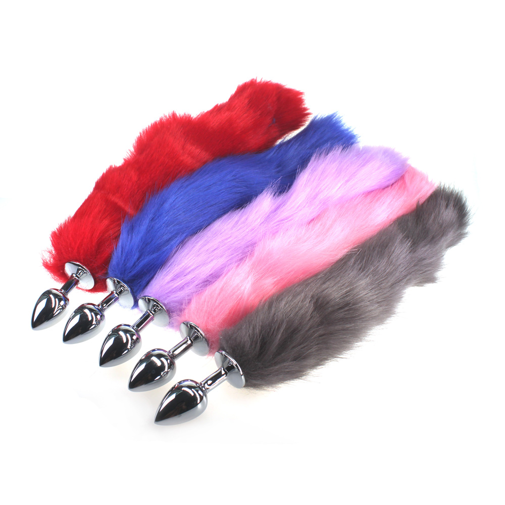 (image for) Colorful Fox Tail Stainless steel Butt Plug