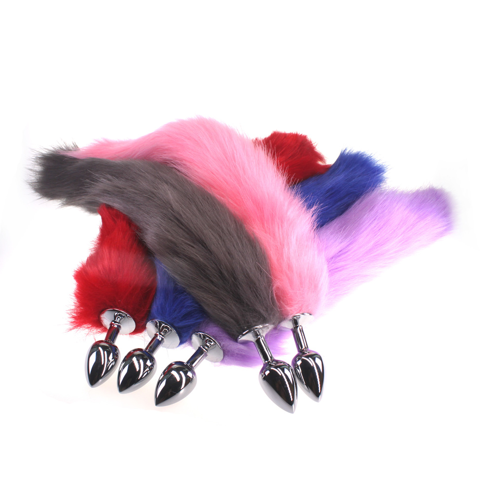 (image for) Colorful Fox Tail Stainless steel Butt Plug