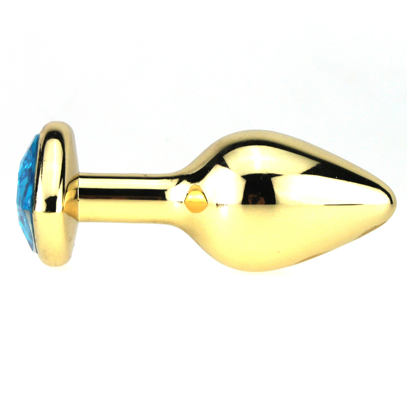 (image for) Heart Jeweled Stainless Steel Butt Plug - Golden