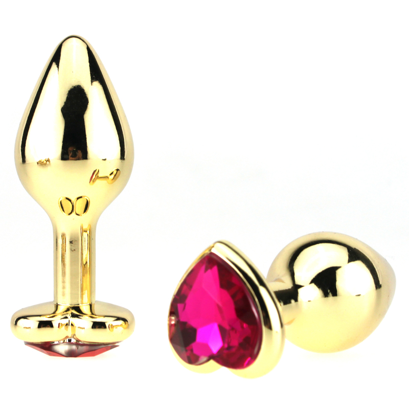 (image for) Heart Jeweled Stainless Steel Butt Plug - Golden