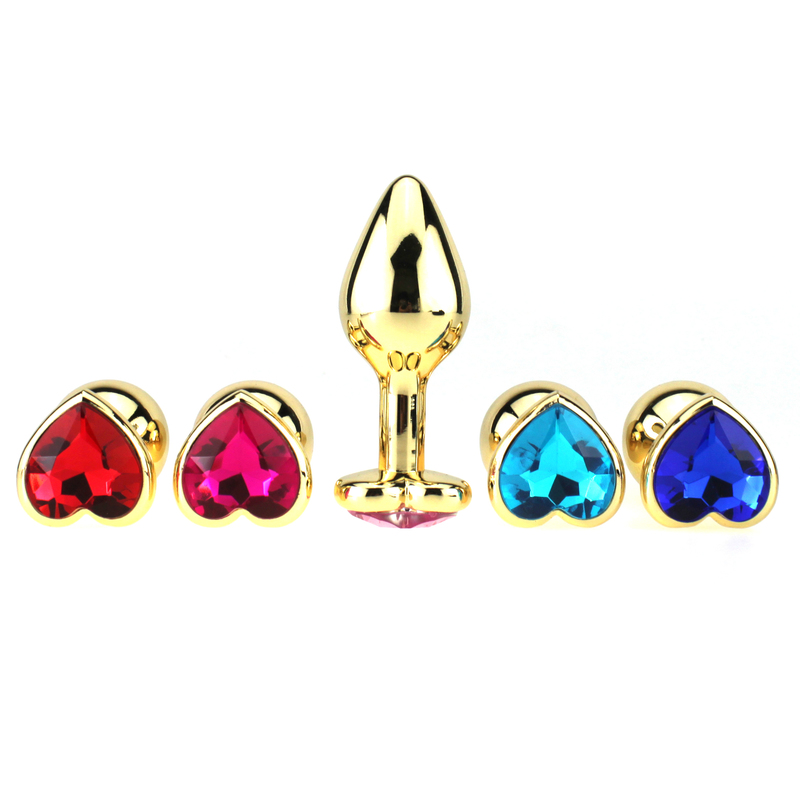 (image for) Heart Jeweled Stainless Steel Butt Plug - Golden