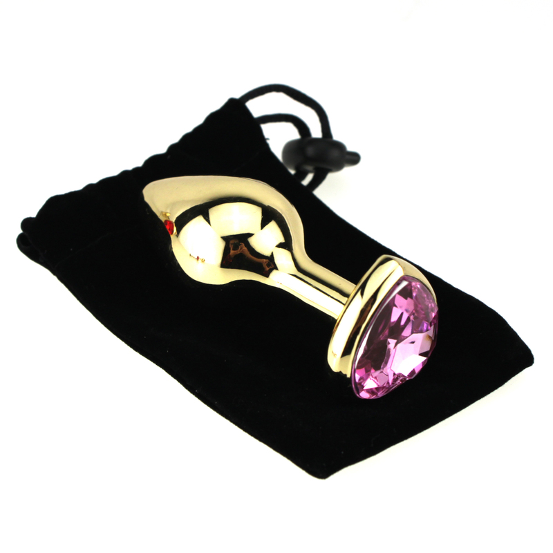 (image for) Heart Jeweled Stainless Steel Butt Plug - Golden