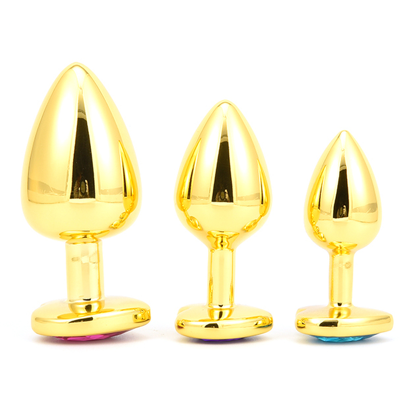 (image for) Heart Jeweled Stainless Steel Butt Plug - Golden