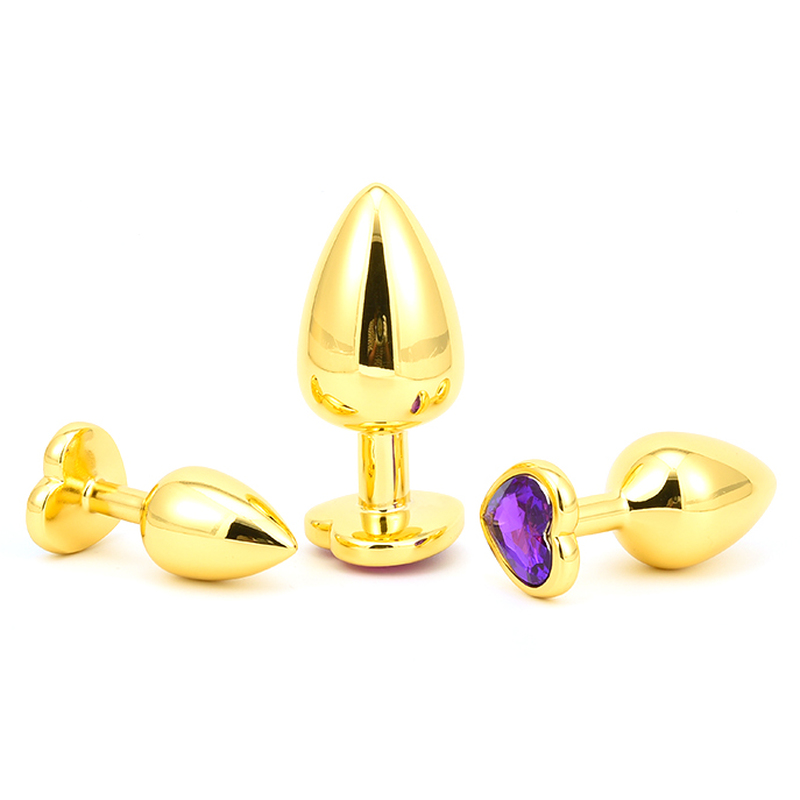 (image for) Heart Jeweled Stainless Steel Butt Plug - Golden