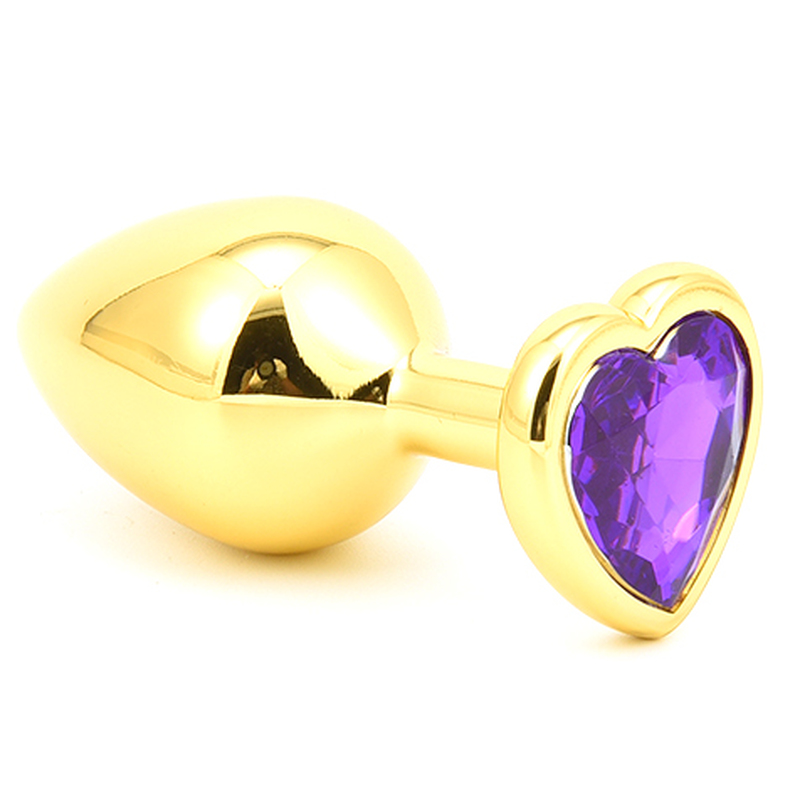 (image for) Heart Jeweled Stainless Steel Butt Plug - Golden