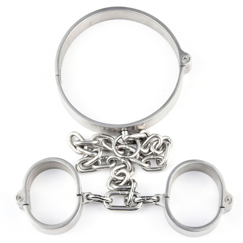 (image for) Unisex Heavy Duty Stainless Steel Neck-Wrist Restraints