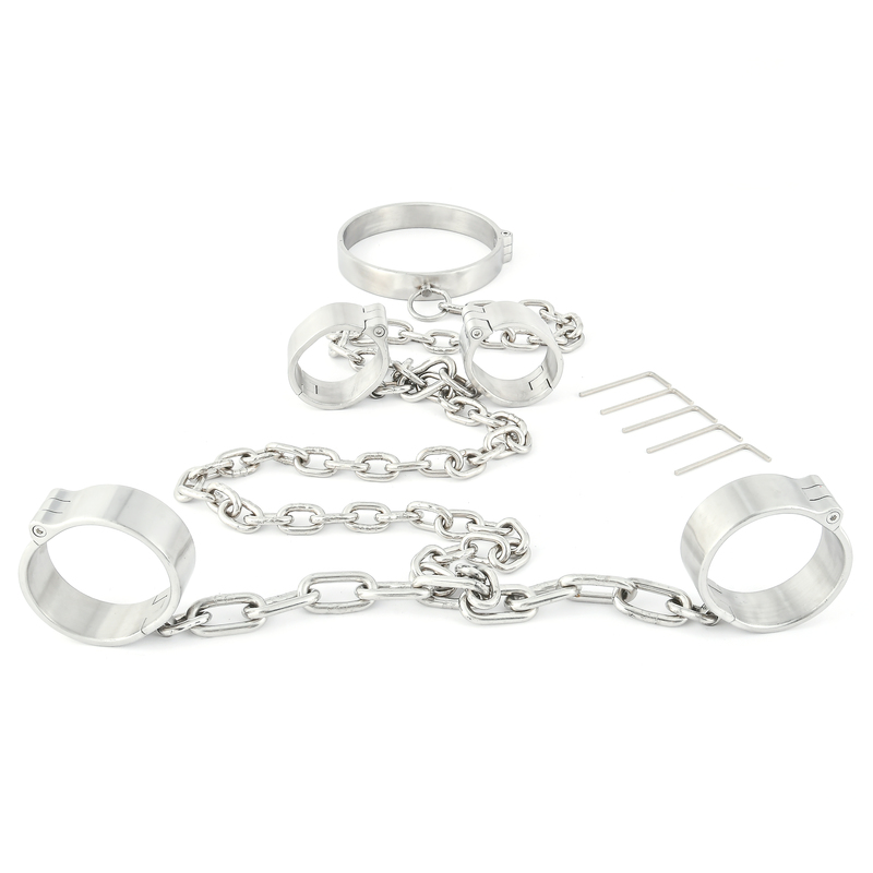 (image for) Stainless Steel collar handcuffs Wrist ankle Restraints