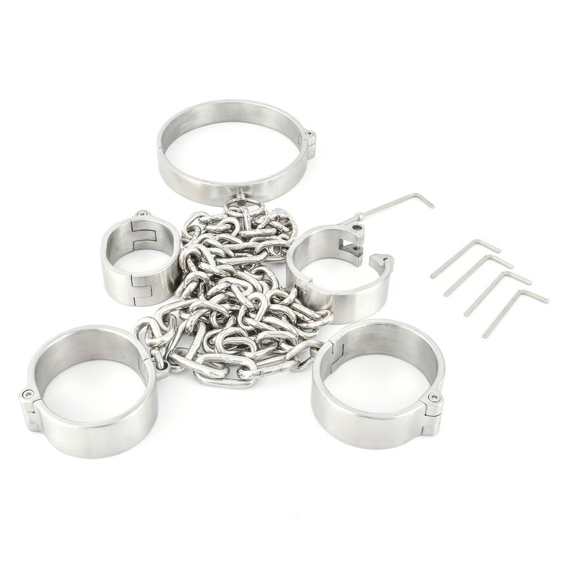 (image for) Stainless Steel collar handcuffs Wrist ankle Restraints