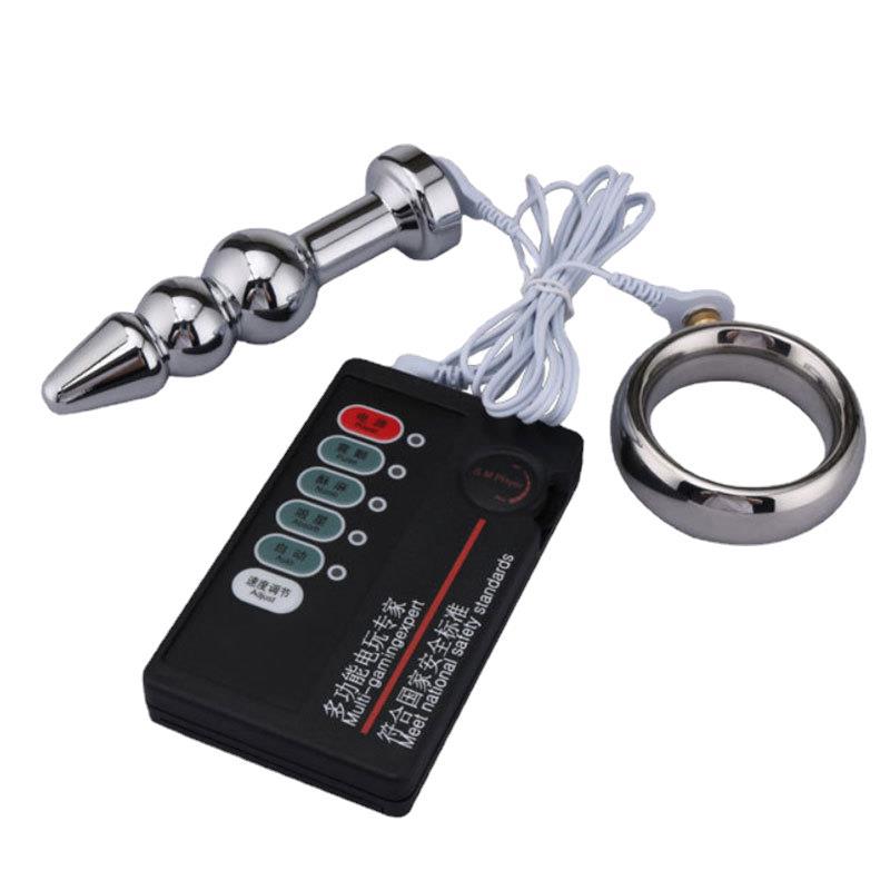 (image for) Electric Shock Lead Me Stainless Steel Cock Ring
