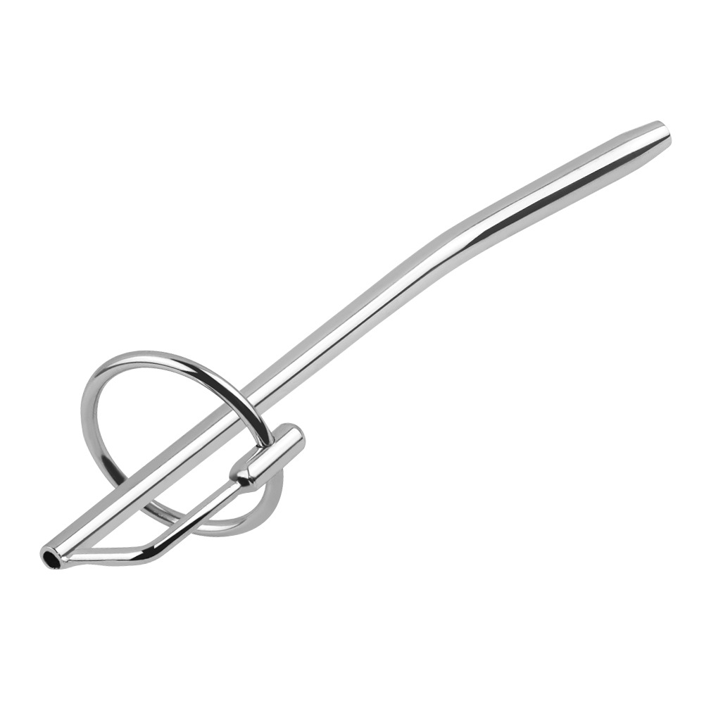Bent Solid Penis Plug With Ring