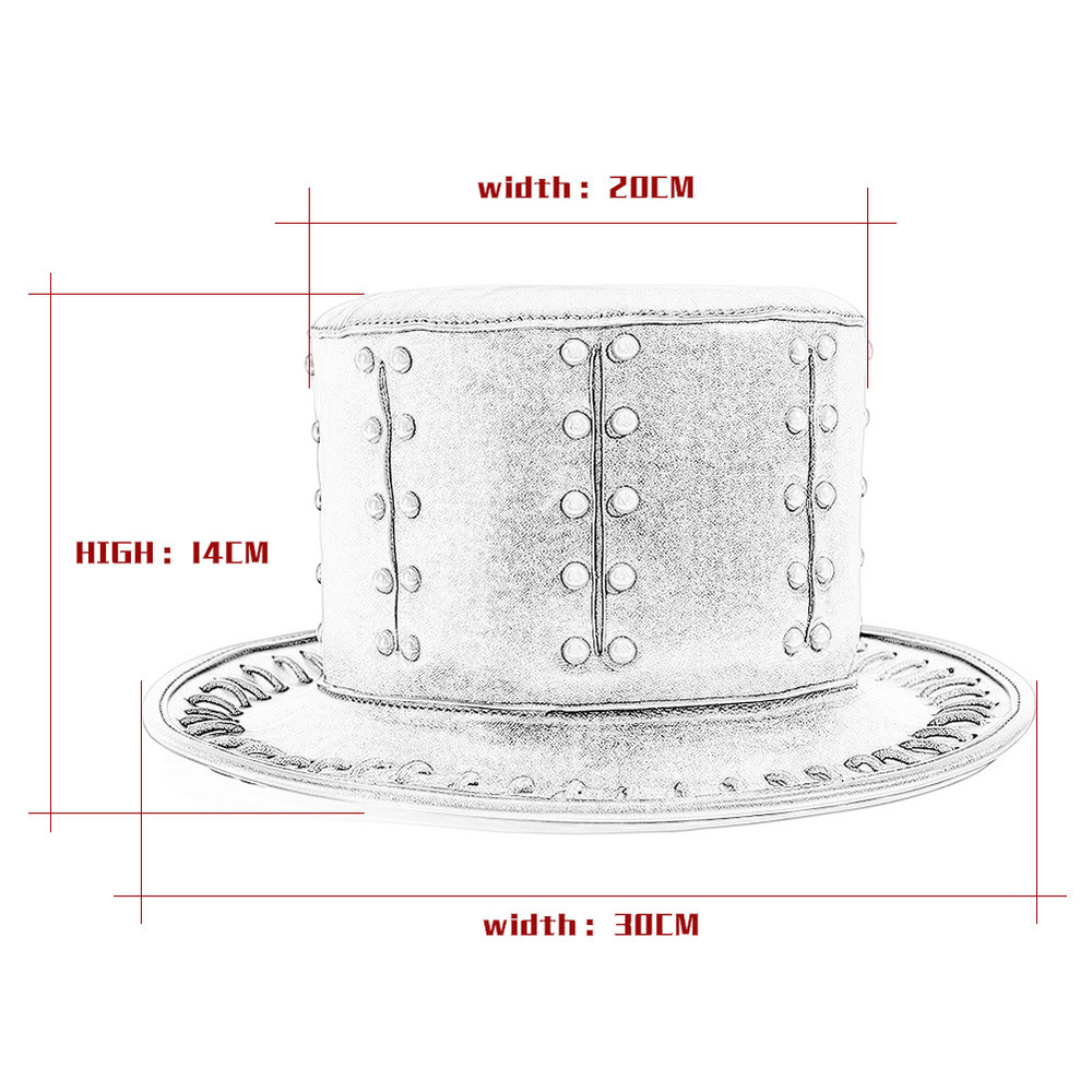 (image for) Steampunk Leather Riveted Hat