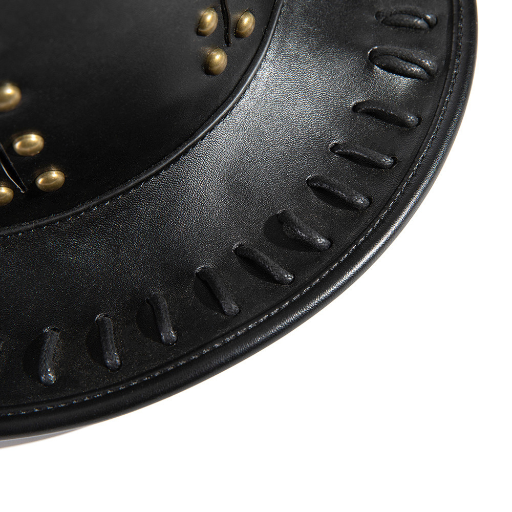 (image for) Steampunk Leather Riveted Hat