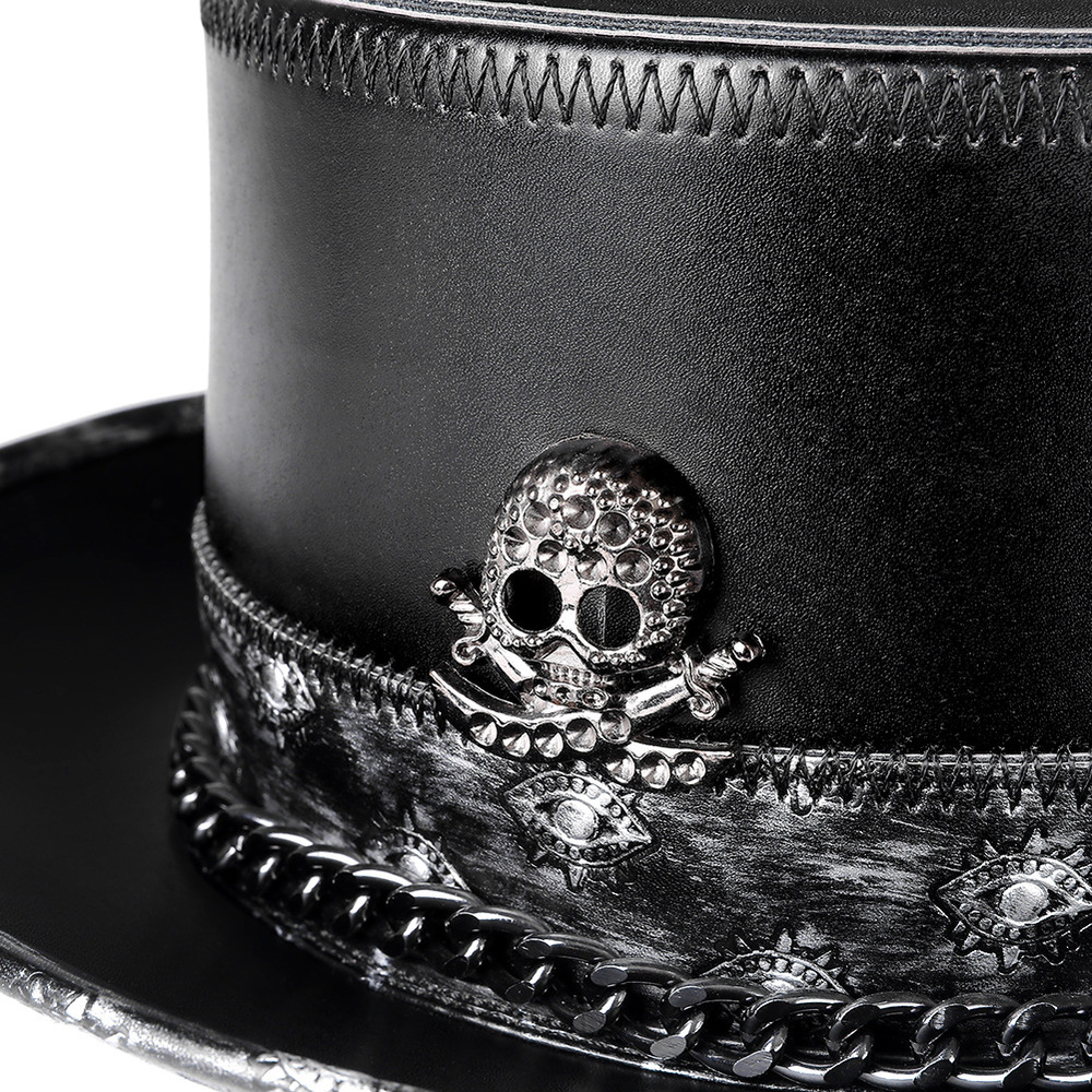 (image for) Steampunk Leather Top Hat For Halloween