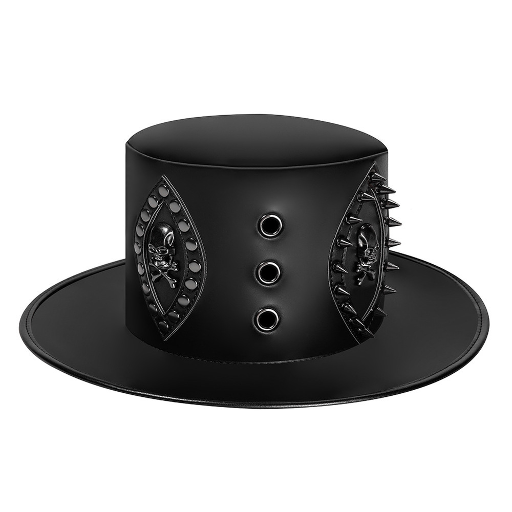 (image for) Men's Steampunk Rivet Skull Hat
