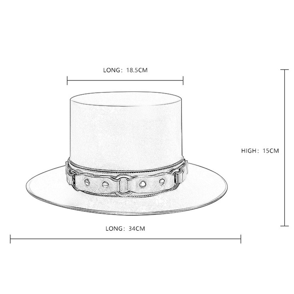 (image for) Men's Steampunk Buckles Splice Hat