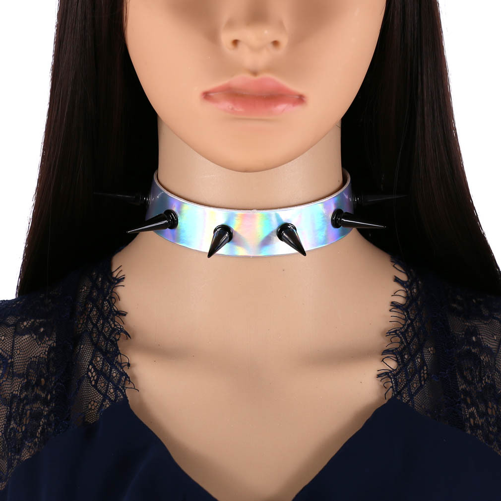 (image for) Laser Collar Spikes Punk Neck Collar
