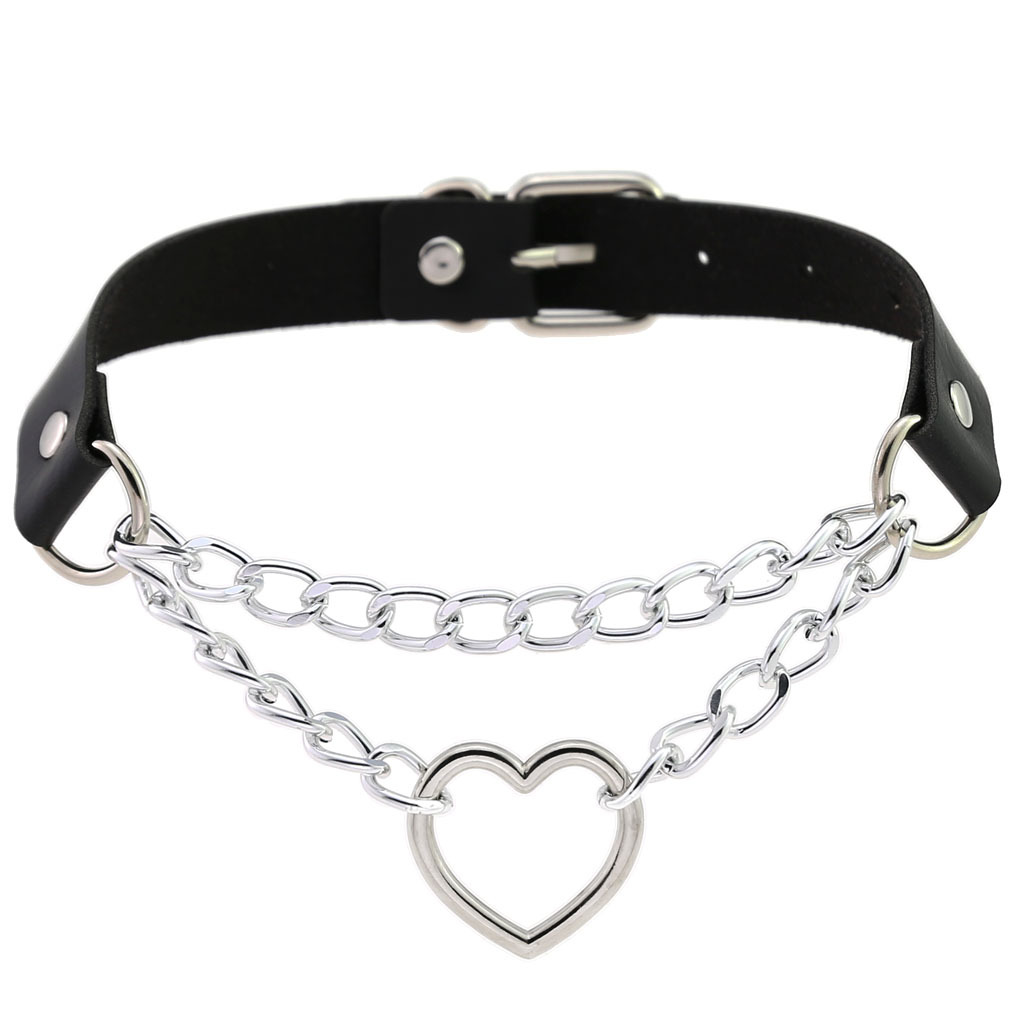 (image for) Metal Heart Collar With Chain