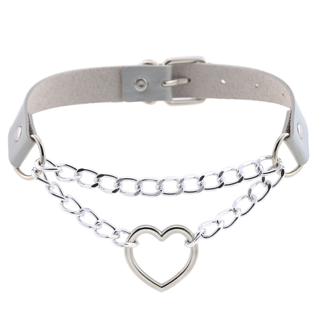 (image for) Metal Heart Collar With Chain