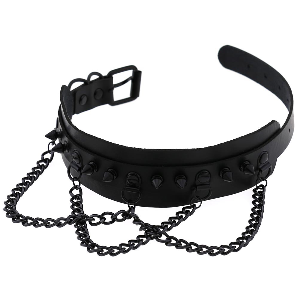 (image for) Spikes Collar With Black Chain