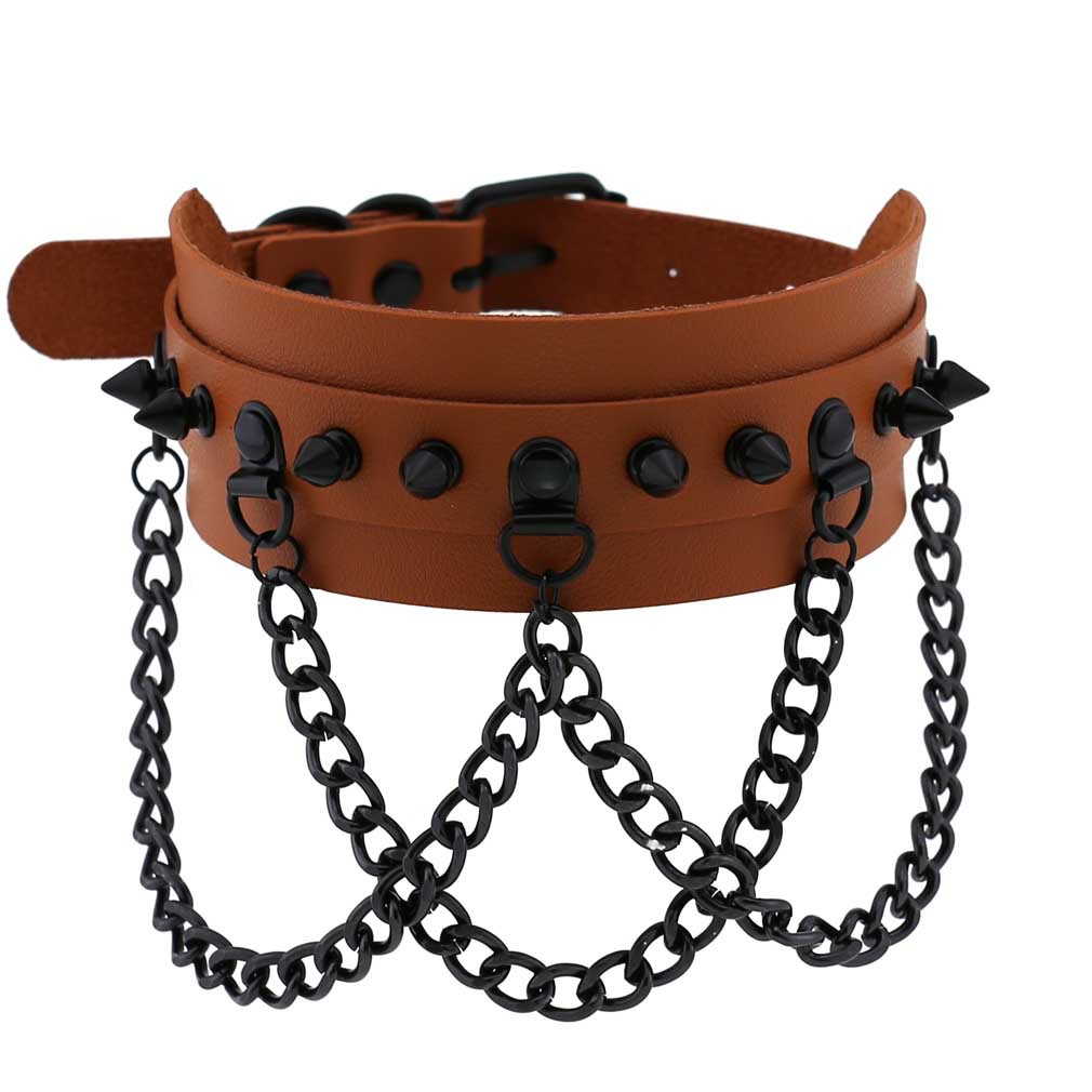 (image for) Spikes Collar With Black Chain
