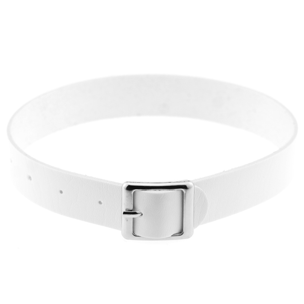 (image for) Harajuku Punk Rock Leather Collar - Silver