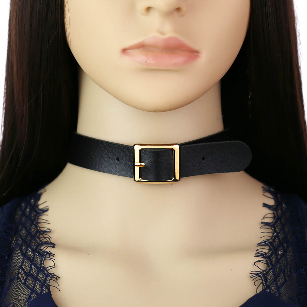 (image for) Harajuku Punk Rock Leather Collar - Golden