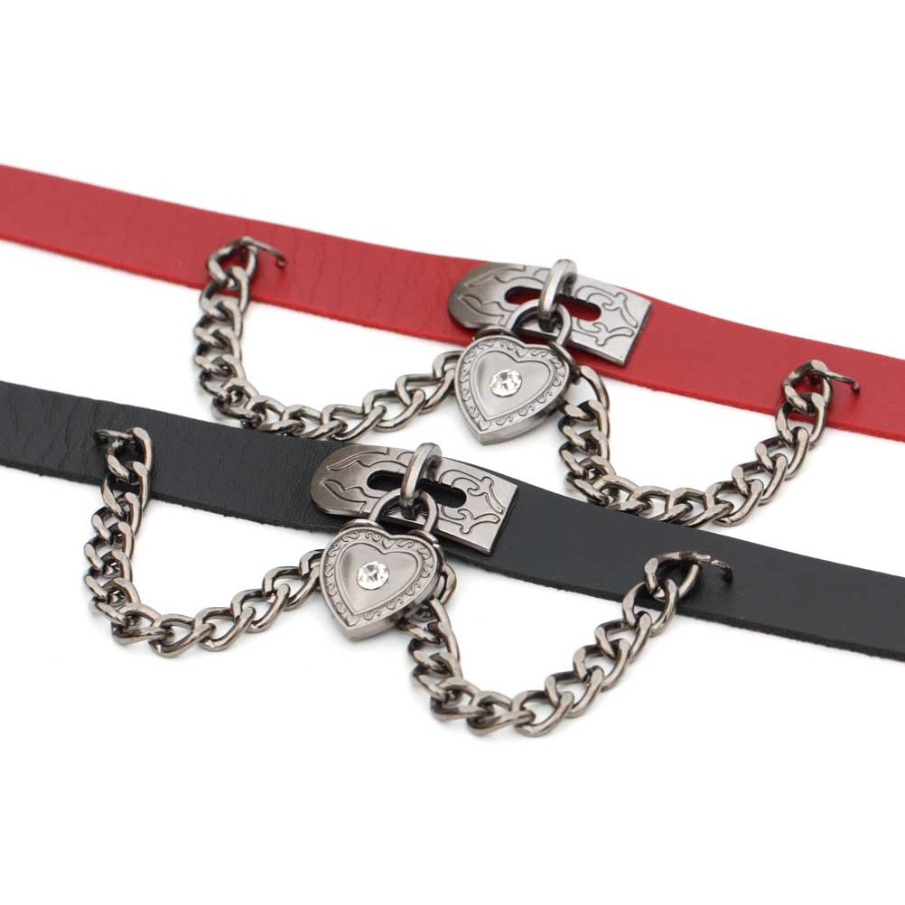 (image for) Heart Lock Leather Collar Neck Strap