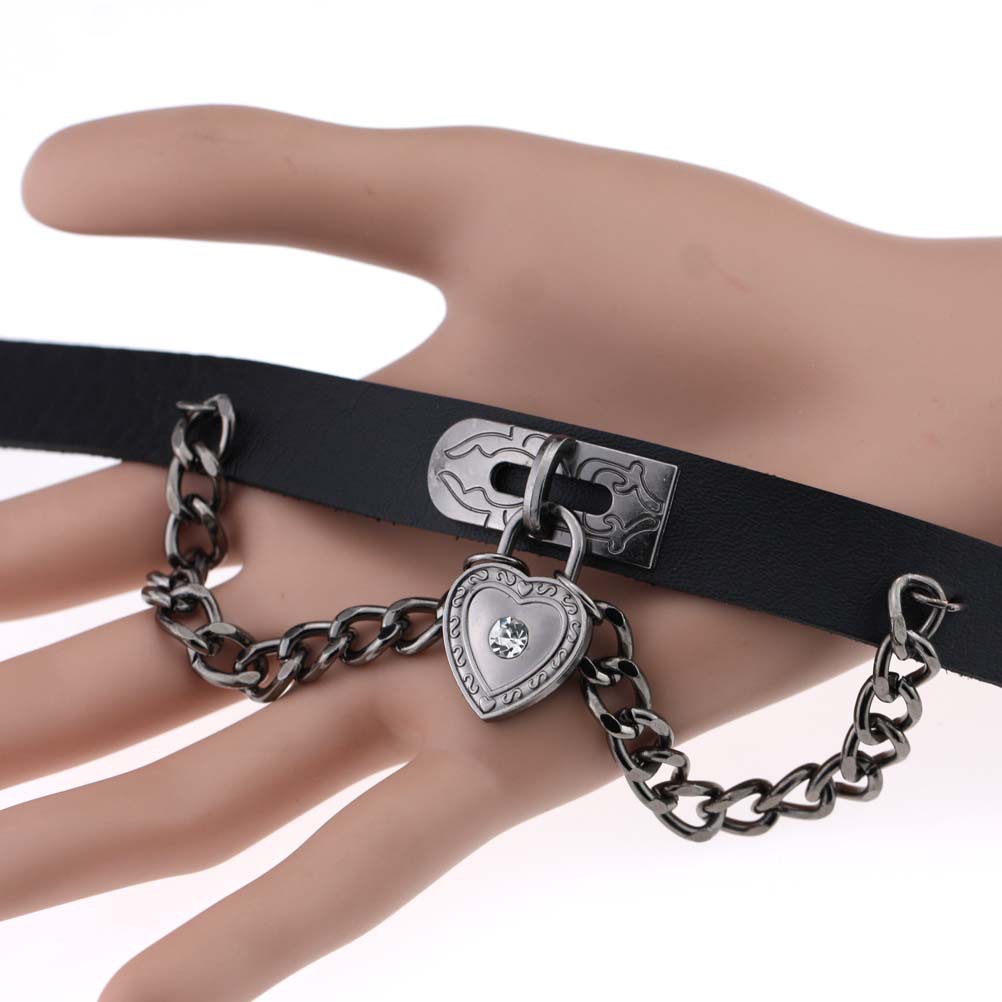 (image for) Heart Lock Leather Collar Neck Strap