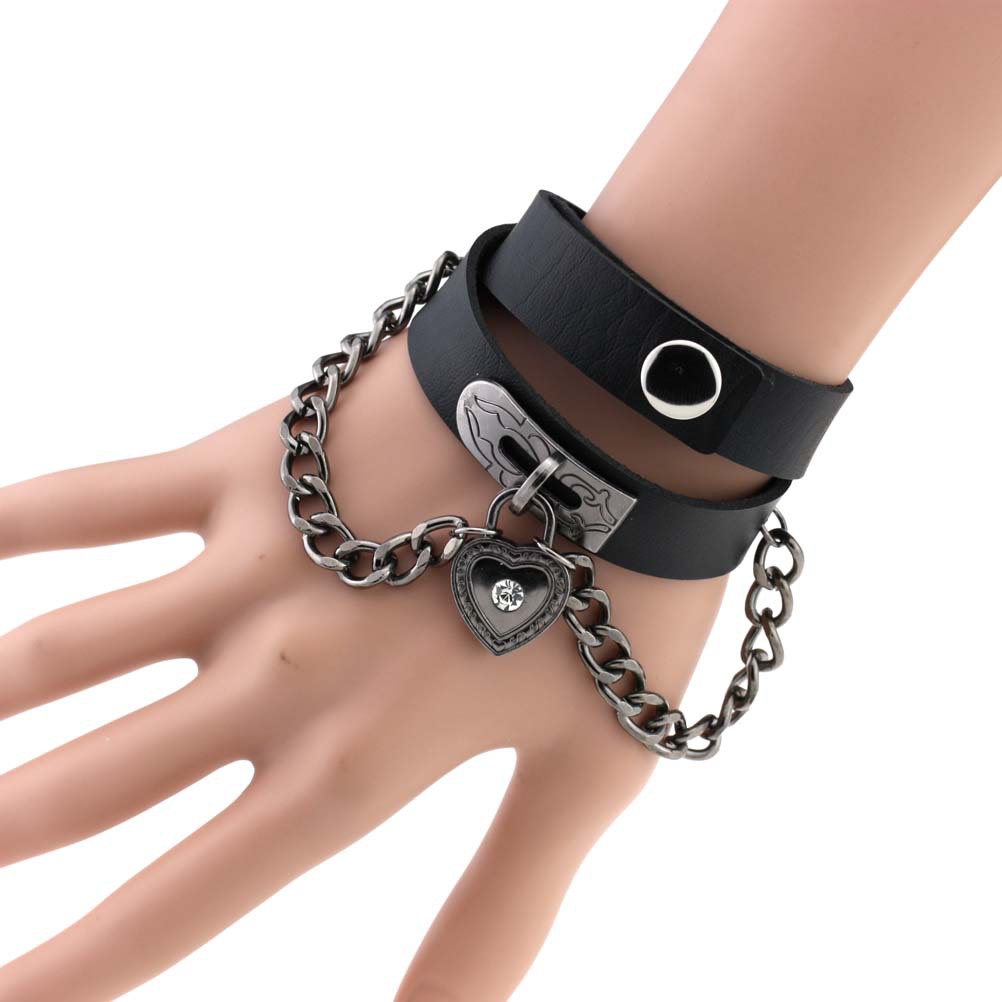 (image for) Heart Lock Leather Collar Neck Strap