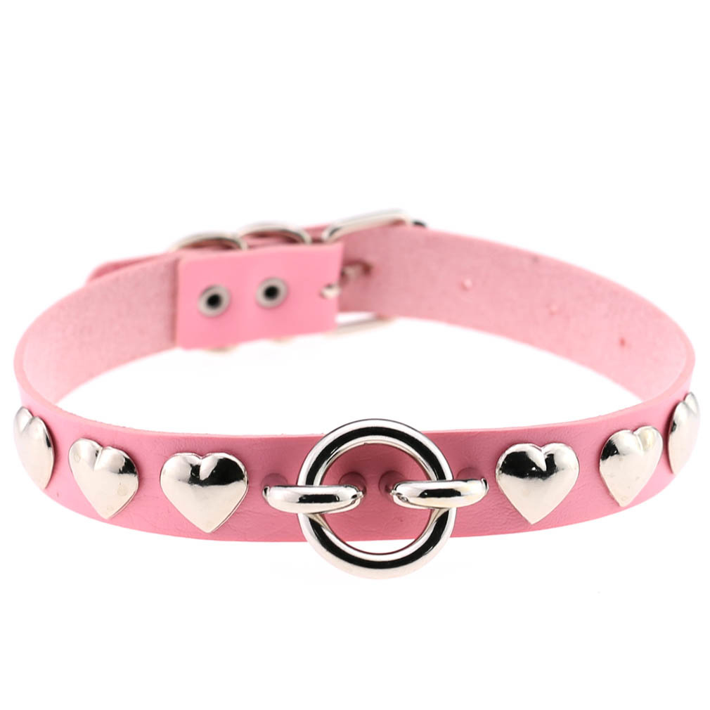 (image for) Rivet Heart Stud PU Collar