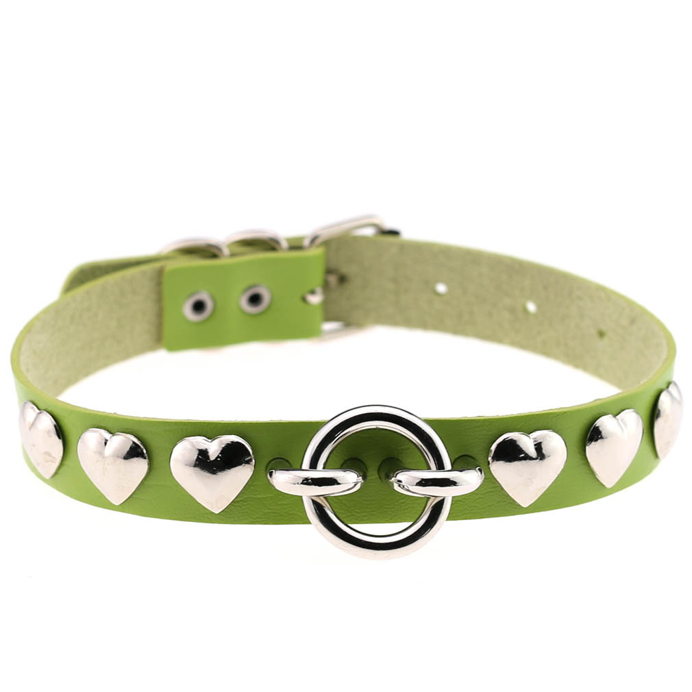(image for) Rivet Heart Stud PU Collar