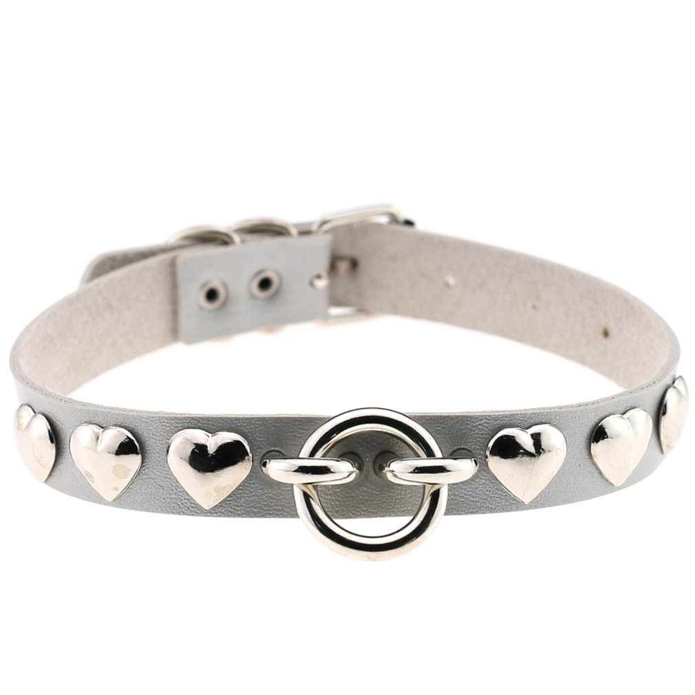 (image for) Rivet Heart Stud PU Collar