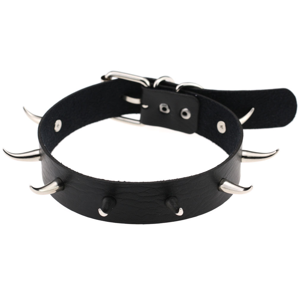 (image for) Spiked Rivet Leather Collar