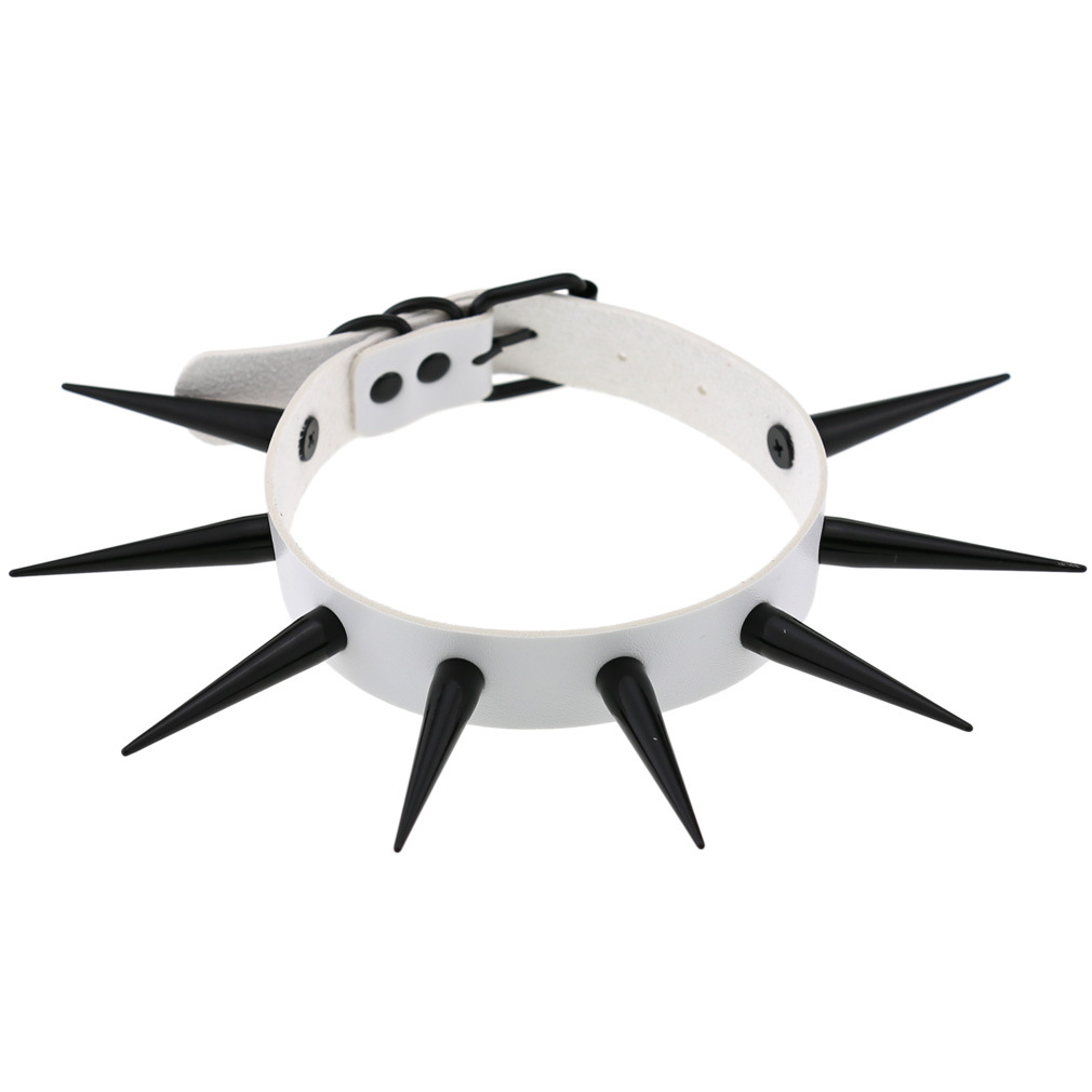 (image for) Extra Long Black Stud PU Leather Collar