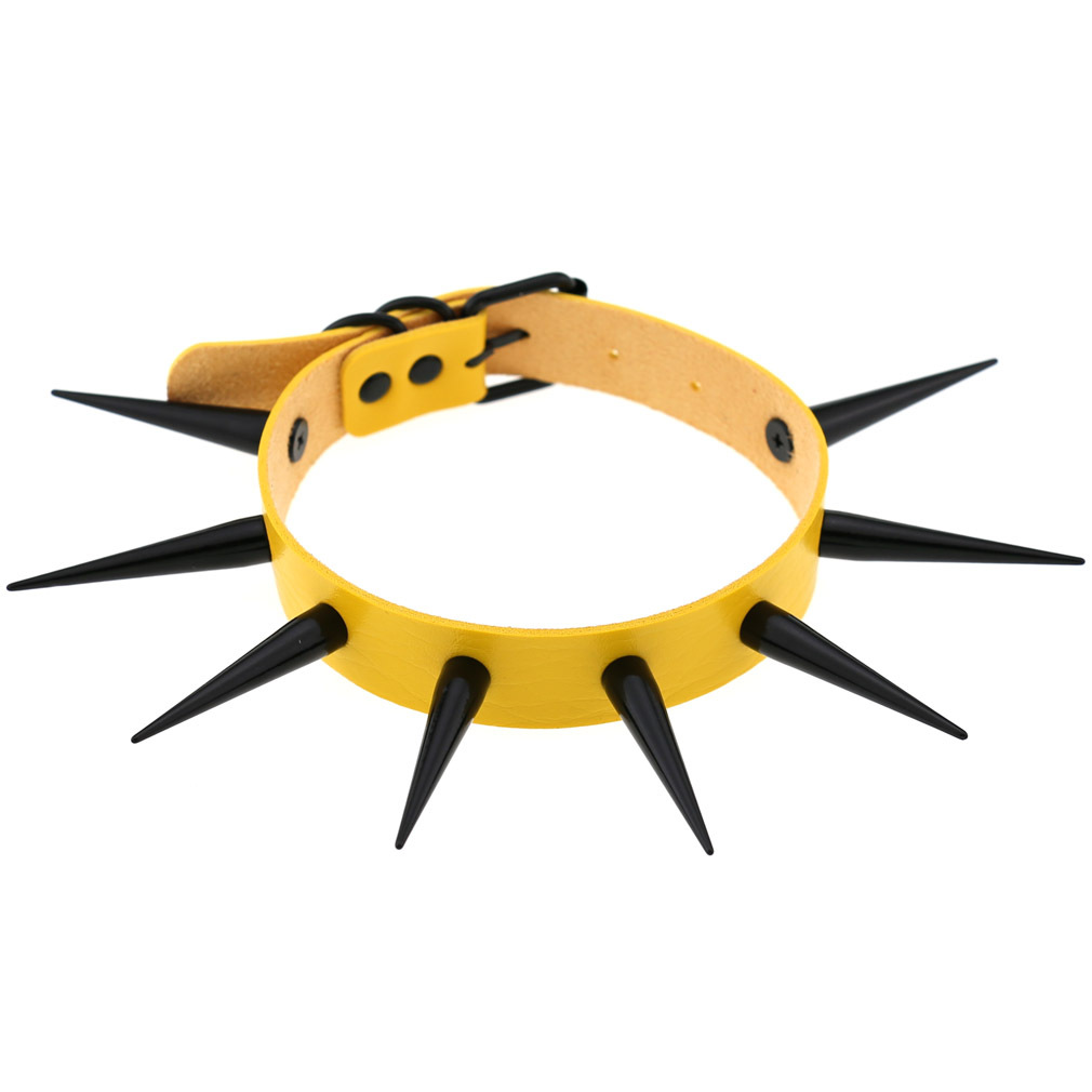 (image for) Extra Long Black Stud PU Leather Collar