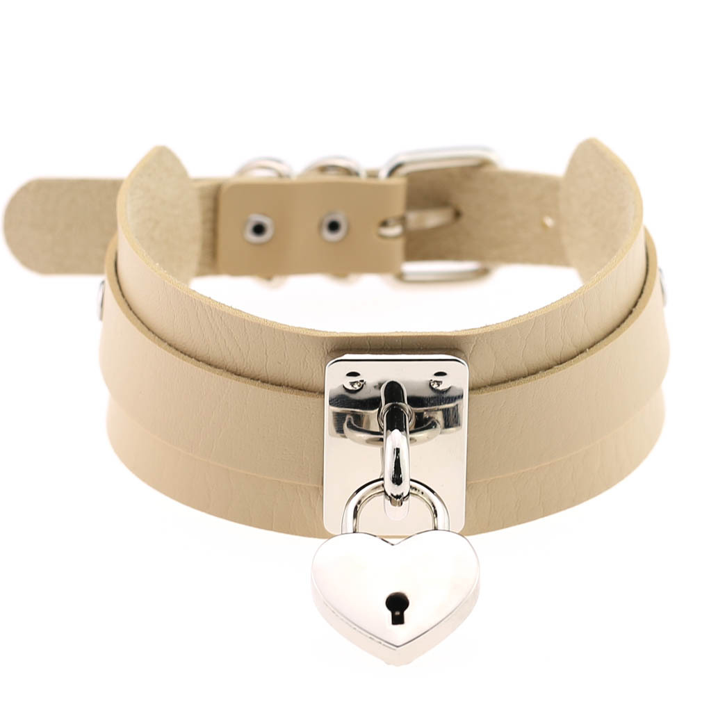 (image for) Silver Heart Lock Neck Necklace