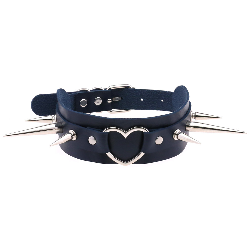 (image for) Extra Long Spikes Heart Ring Collar