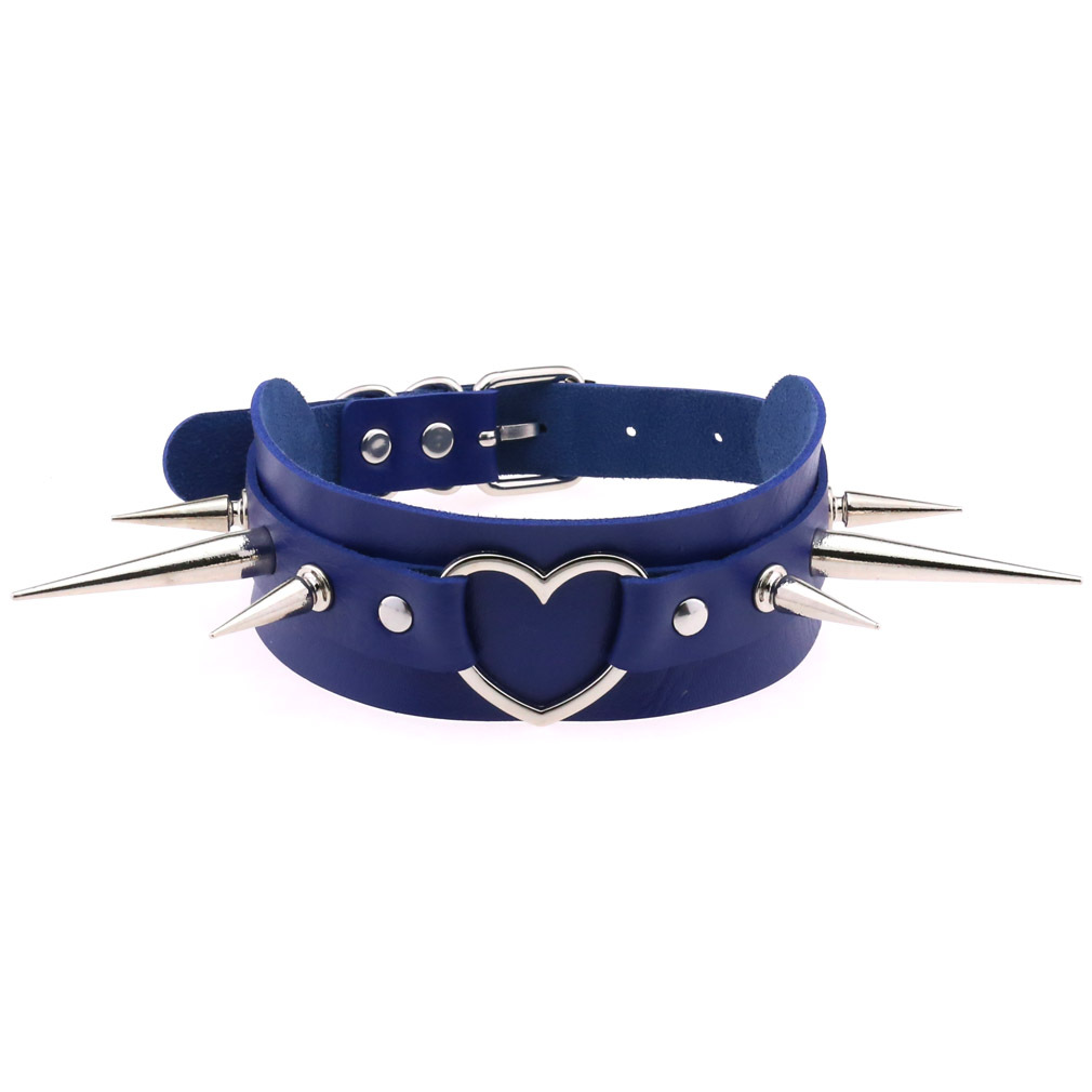 (image for) Extra Long Spikes Heart Ring Collar
