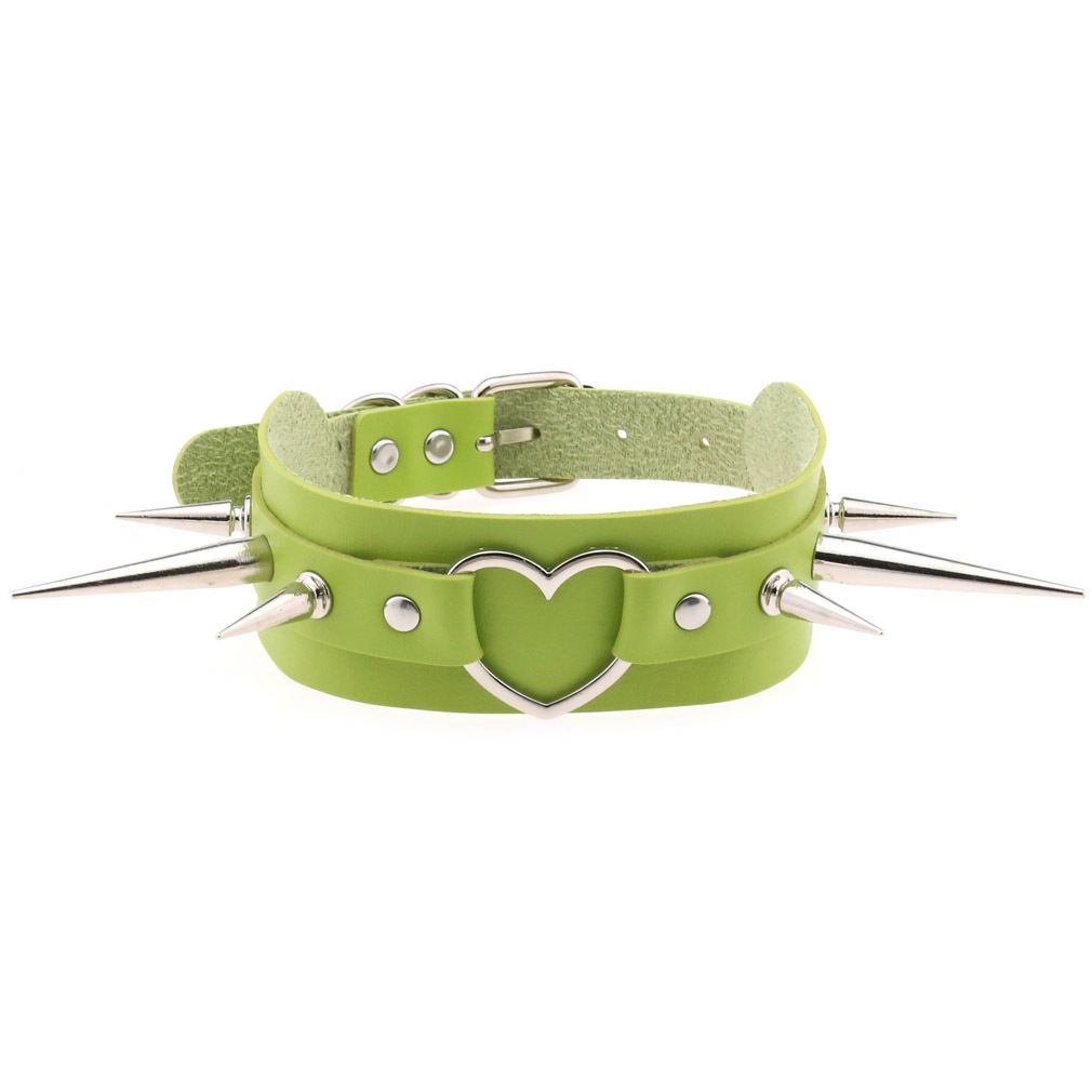 (image for) Extra Long Spikes Heart Ring Collar