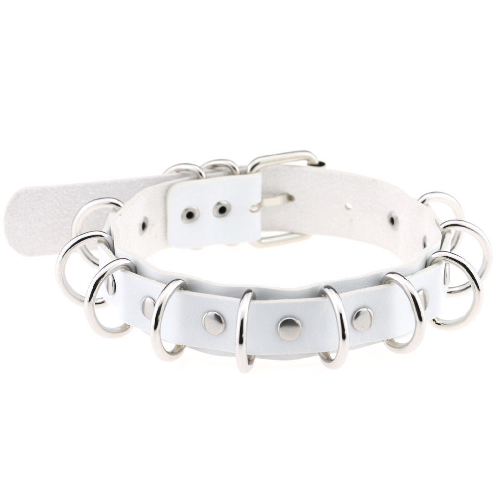 (image for) Multiple Rings Double Leather Collar