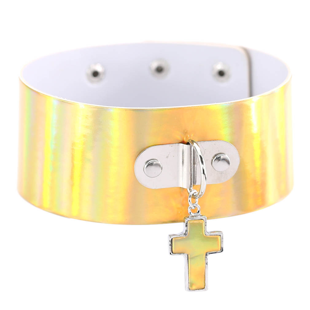 (image for) Laser Cross Pendant Wide Version Collar