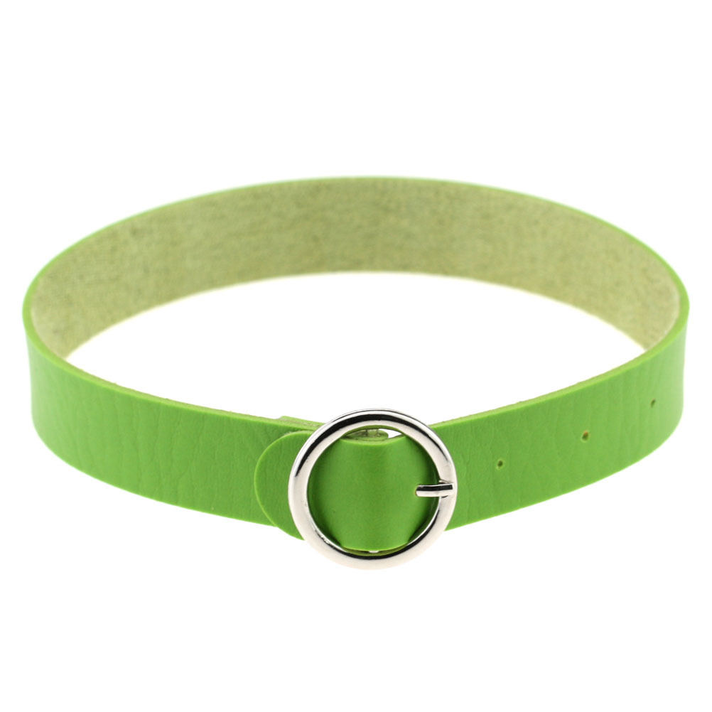 Punk Goth Round Leather Collar