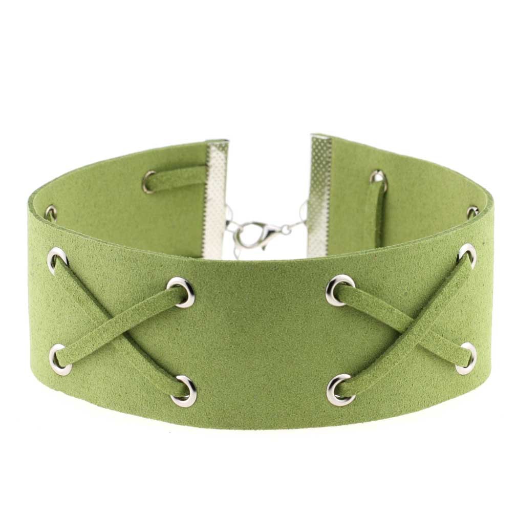 (image for) Crossover Wide Velvet Lace-Up Necklace