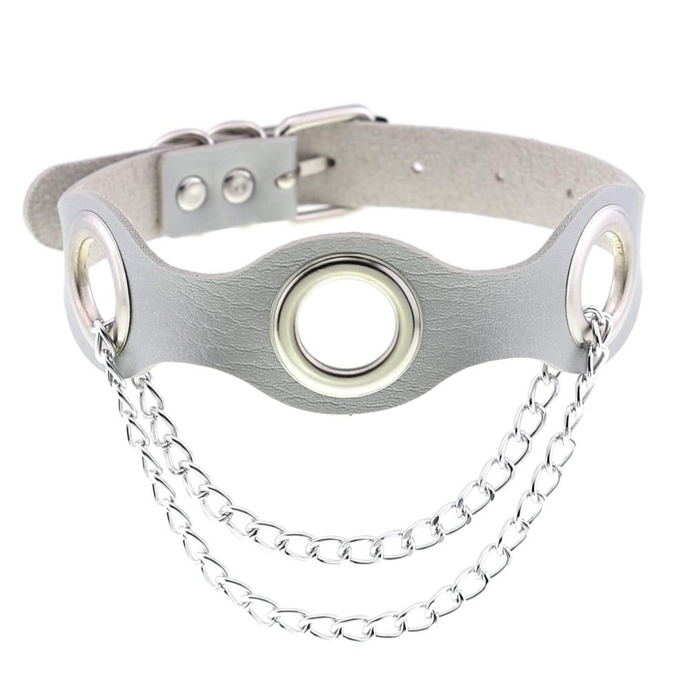 (image for) Leather Hole Breathable Chain Collar
